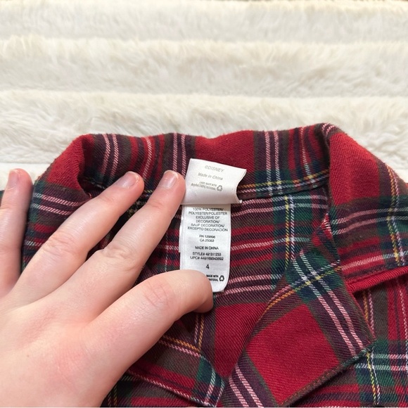 Disney Mickey Mouse Plaid Collared Button Up Pajama Long Sleeve - Mickey Patch - Picture 3 of 4